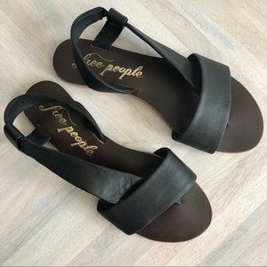 Free People Black Leather Sandal size 8